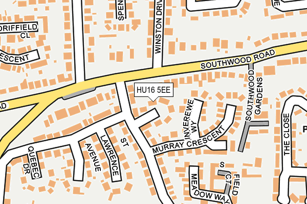 HU16 5EE map - OS OpenMap – Local (Ordnance Survey)