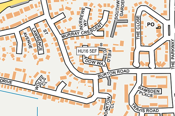 HU16 5EF map - OS OpenMap – Local (Ordnance Survey)