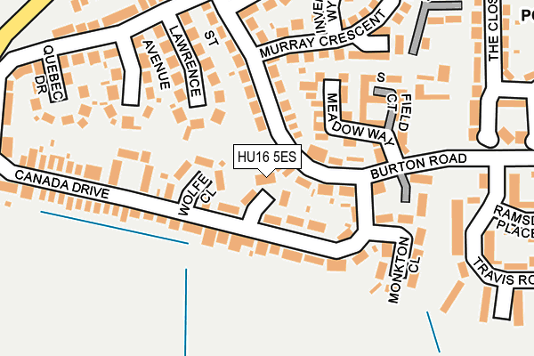 HU16 5ES map - OS OpenMap – Local (Ordnance Survey)