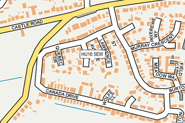HU16 5EW map - OS OpenMap – Local (Ordnance Survey)
