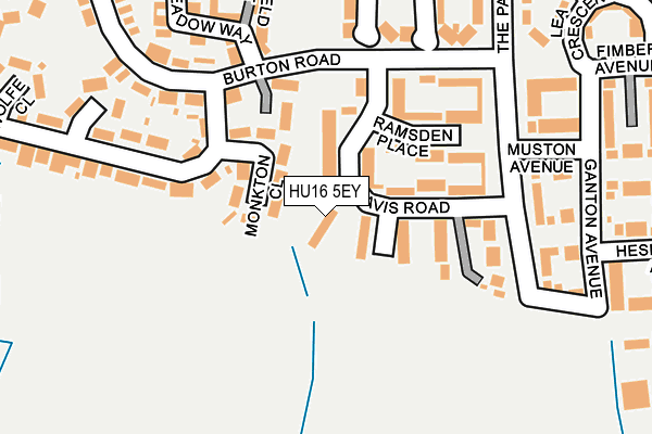 HU16 5EY map - OS OpenMap – Local (Ordnance Survey)