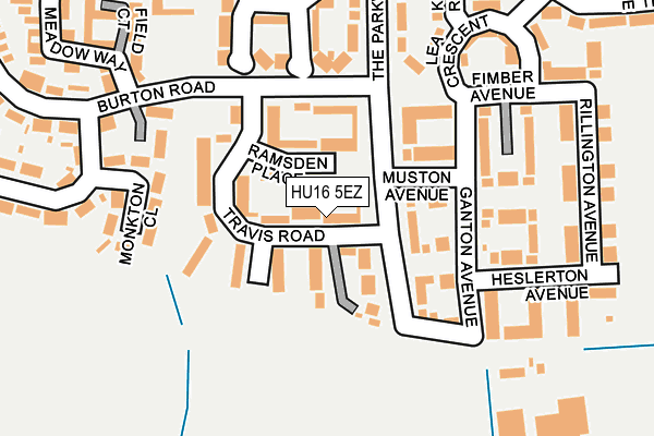 HU16 5EZ map - OS OpenMap – Local (Ordnance Survey)