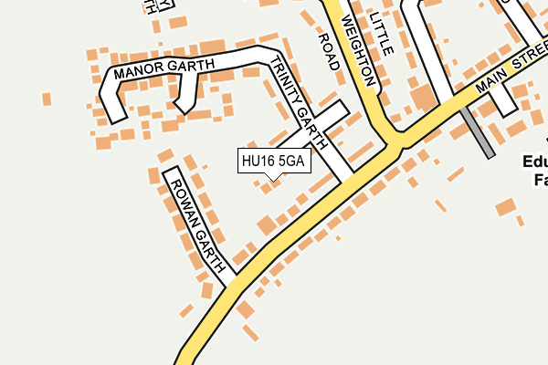 HU16 5GA map - OS OpenMap – Local (Ordnance Survey)