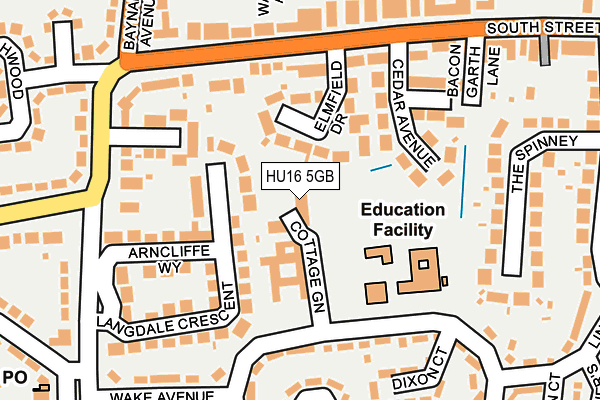 HU16 5GB map - OS OpenMap – Local (Ordnance Survey)