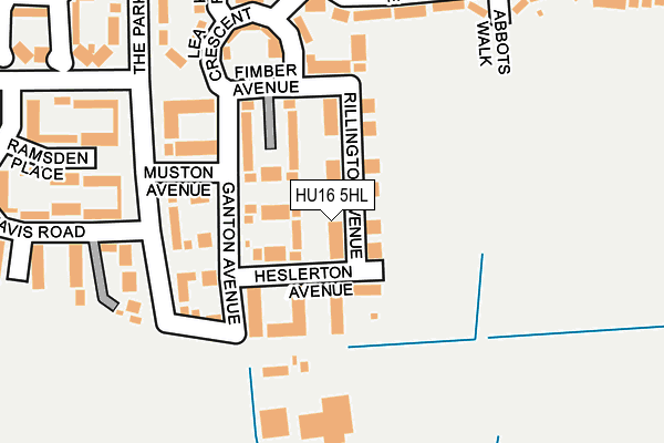 HU16 5HL map - OS OpenMap – Local (Ordnance Survey)