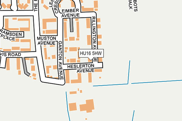 HU16 5HW map - OS OpenMap – Local (Ordnance Survey)