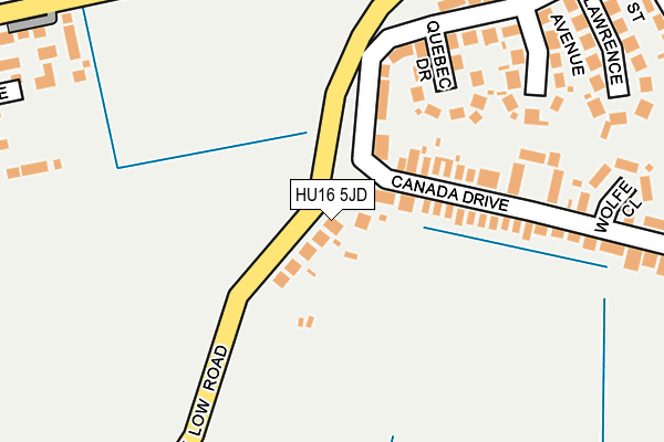 HU16 5JD map - OS OpenMap – Local (Ordnance Survey)