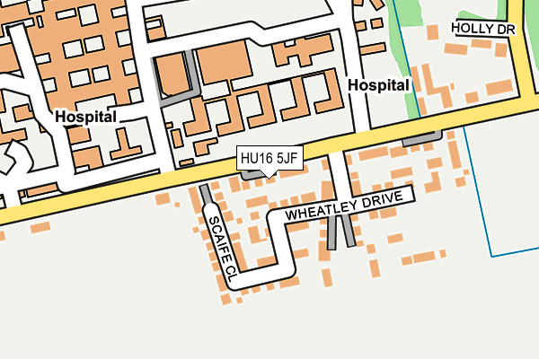 HU16 5JF map - OS OpenMap – Local (Ordnance Survey)