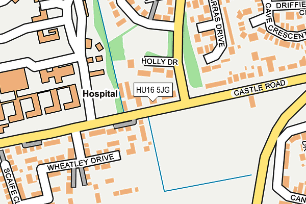 HU16 5JG map - OS OpenMap – Local (Ordnance Survey)