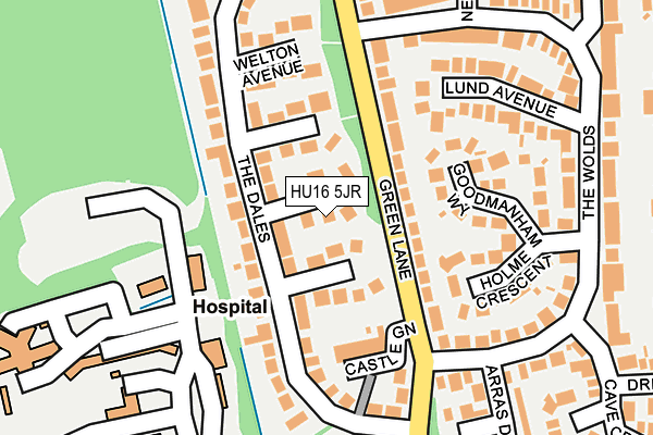 HU16 5JR map - OS OpenMap – Local (Ordnance Survey)