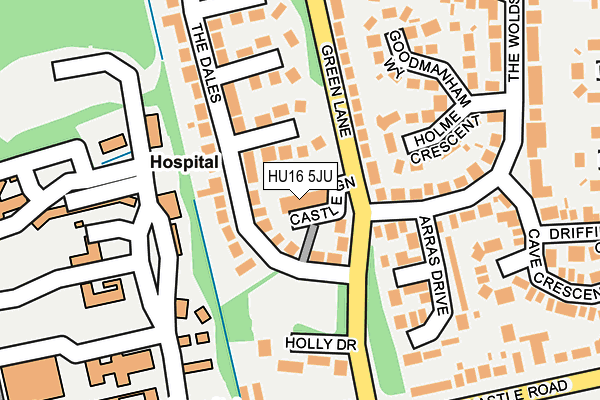 HU16 5JU map - OS OpenMap – Local (Ordnance Survey)