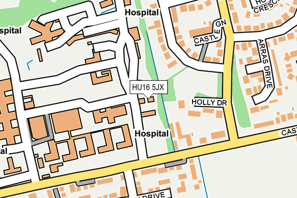 HU16 5JX map - OS OpenMap – Local (Ordnance Survey)