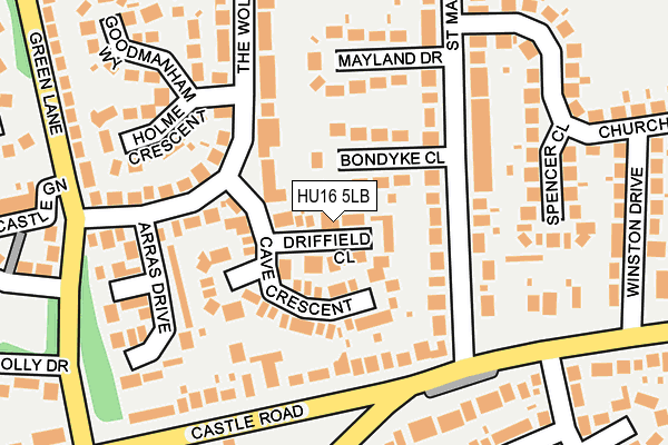 HU16 5LB map - OS OpenMap – Local (Ordnance Survey)