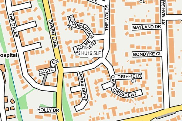 HU16 5LF map - OS OpenMap – Local (Ordnance Survey)