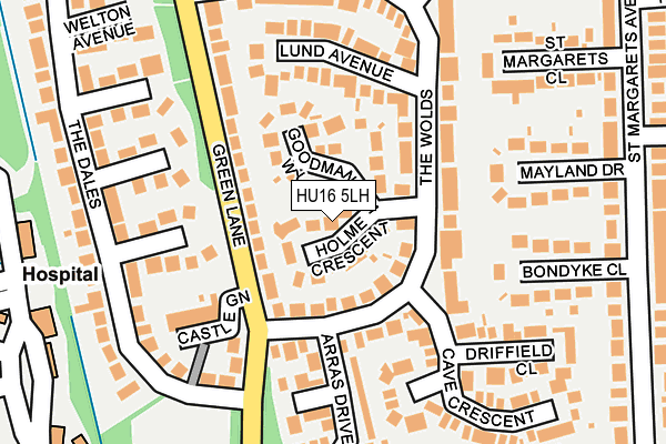 HU16 5LH map - OS OpenMap – Local (Ordnance Survey)