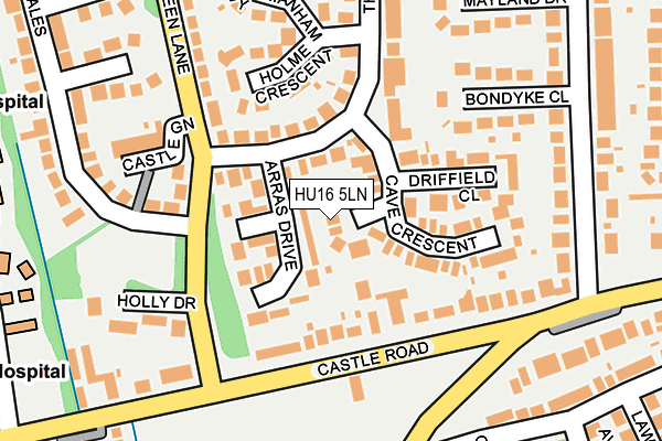 HU16 5LN map - OS OpenMap – Local (Ordnance Survey)