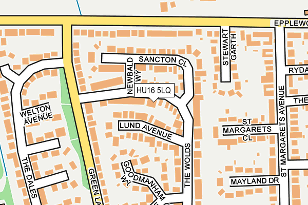 HU16 5LQ map - OS OpenMap – Local (Ordnance Survey)