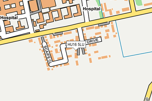 HU16 5LU map - OS OpenMap – Local (Ordnance Survey)