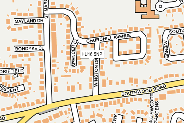 HU16 5NP map - OS OpenMap – Local (Ordnance Survey)