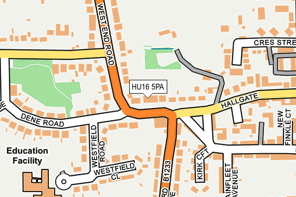 HU16 5PA map - OS OpenMap – Local (Ordnance Survey)