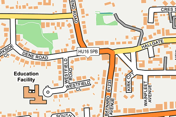 HU16 5PB map - OS OpenMap – Local (Ordnance Survey)