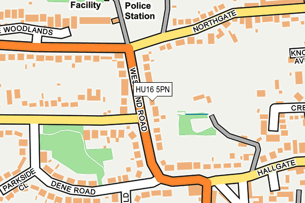 HU16 5PN map - OS OpenMap – Local (Ordnance Survey)