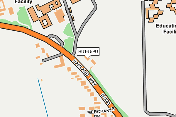 HU16 5PU map - OS OpenMap – Local (Ordnance Survey)