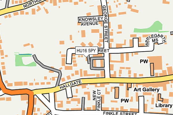 HU16 5PY map - OS OpenMap – Local (Ordnance Survey)