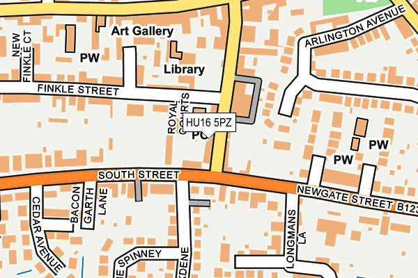 HU16 5PZ map - OS OpenMap – Local (Ordnance Survey)