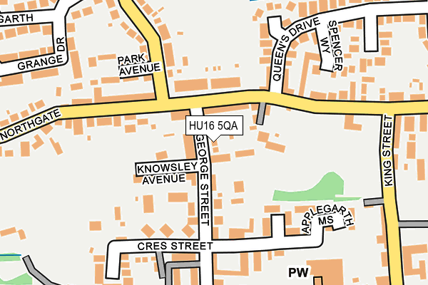 HU16 5QA map - OS OpenMap – Local (Ordnance Survey)