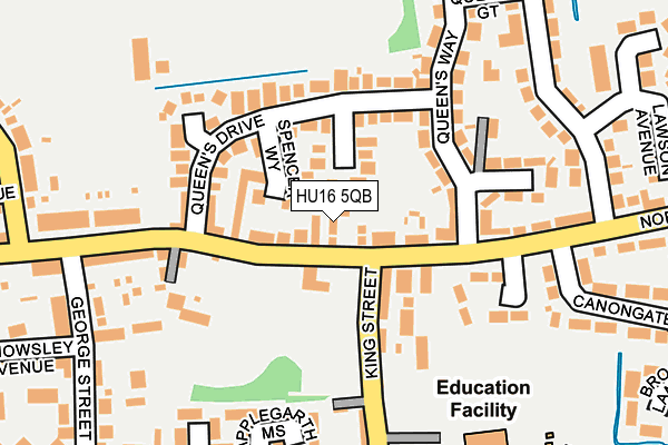 HU16 5QB map - OS OpenMap – Local (Ordnance Survey)