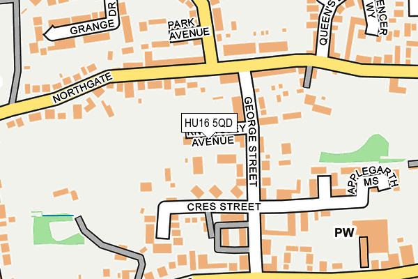 HU16 5QD map - OS OpenMap – Local (Ordnance Survey)