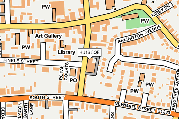 HU16 5QE map - OS OpenMap – Local (Ordnance Survey)