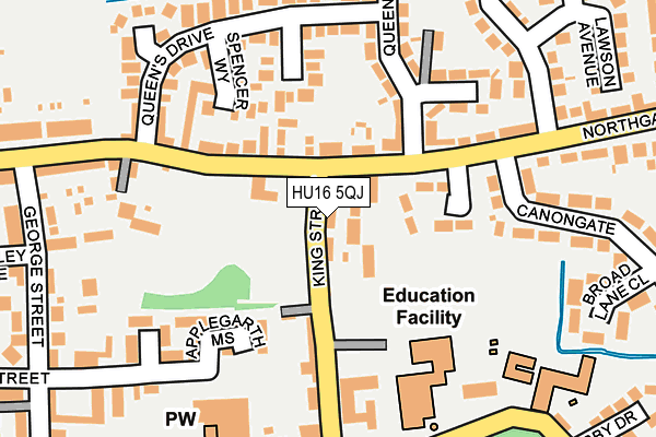 HU16 5QJ map - OS OpenMap – Local (Ordnance Survey)