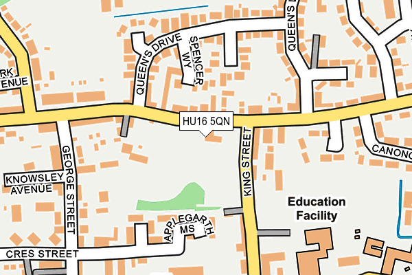 HU16 5QN map - OS OpenMap – Local (Ordnance Survey)