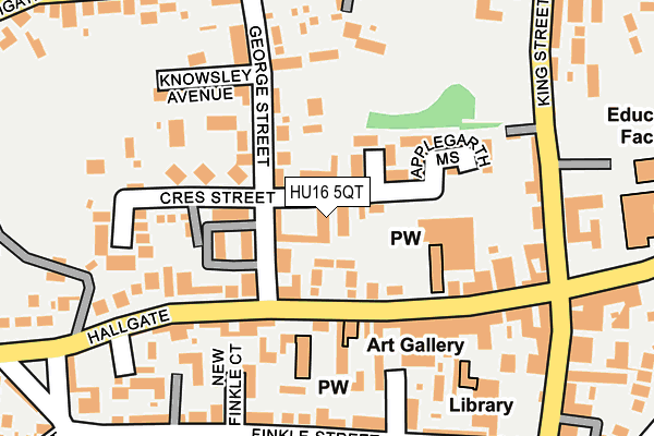 HU16 5QT map - OS OpenMap – Local (Ordnance Survey)