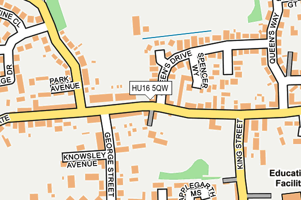 HU16 5QW map - OS OpenMap – Local (Ordnance Survey)