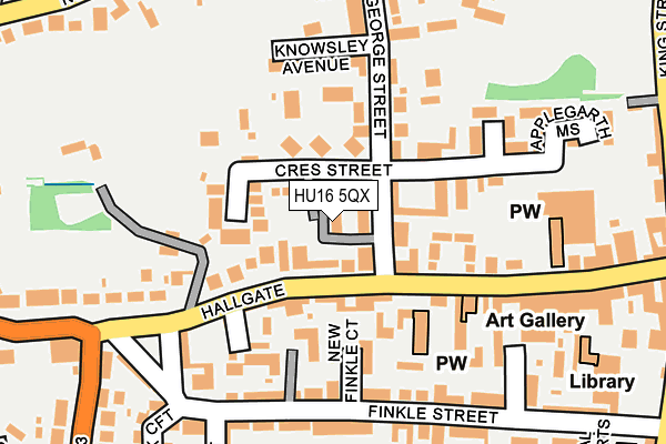 HU16 5QX map - OS OpenMap – Local (Ordnance Survey)