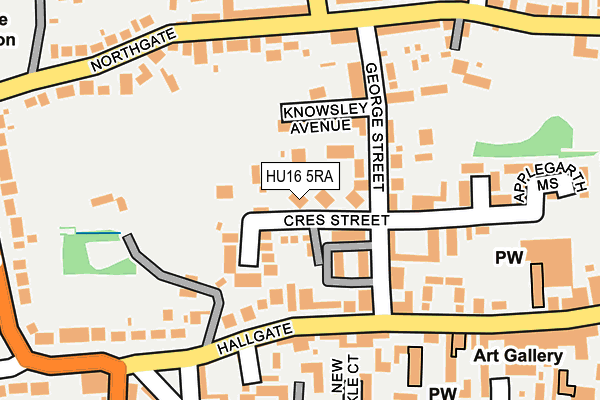 HU16 5RA map - OS OpenMap – Local (Ordnance Survey)