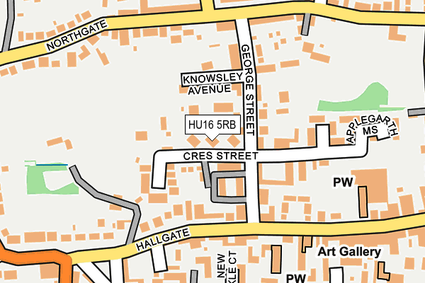 HU16 5RB map - OS OpenMap – Local (Ordnance Survey)