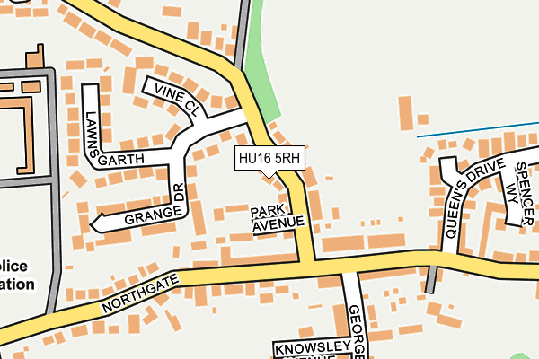 HU16 5RH map - OS OpenMap – Local (Ordnance Survey)