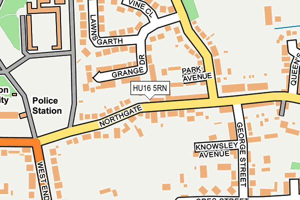 HU16 5RN map - OS OpenMap – Local (Ordnance Survey)