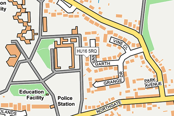 HU16 5RQ map - OS OpenMap – Local (Ordnance Survey)