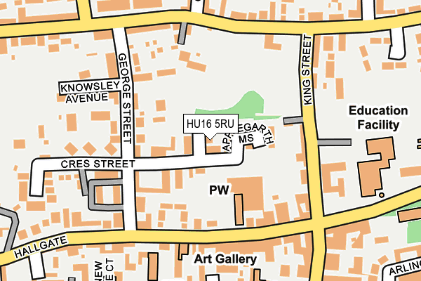HU16 5RU map - OS OpenMap – Local (Ordnance Survey)