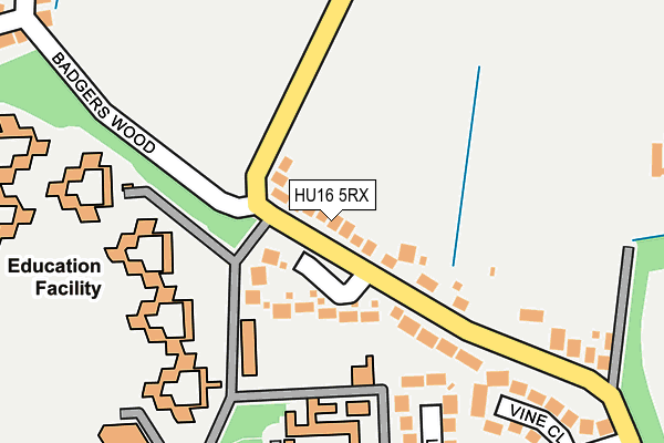 HU16 5RX map - OS OpenMap – Local (Ordnance Survey)