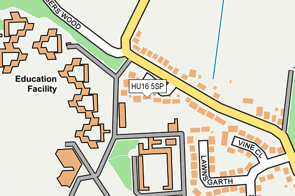 HU16 5SP map - OS OpenMap – Local (Ordnance Survey)