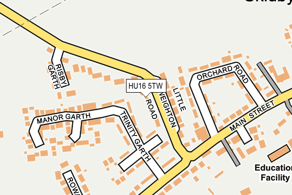 HU16 5TW map - OS OpenMap – Local (Ordnance Survey)