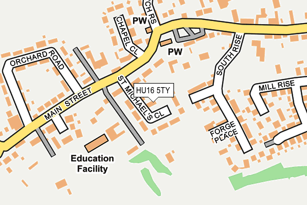 HU16 5TY map - OS OpenMap – Local (Ordnance Survey)