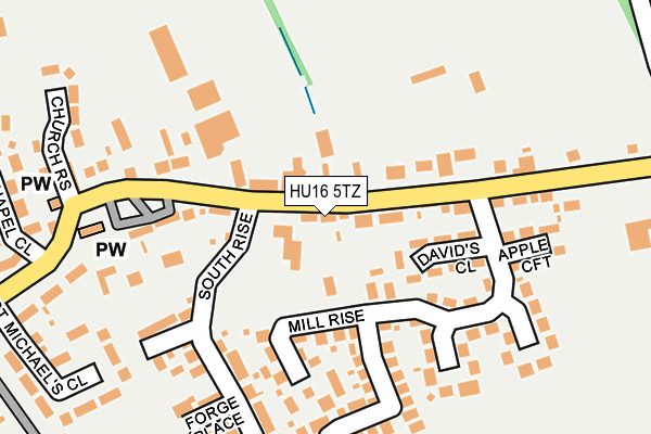 HU16 5TZ map - OS OpenMap – Local (Ordnance Survey)