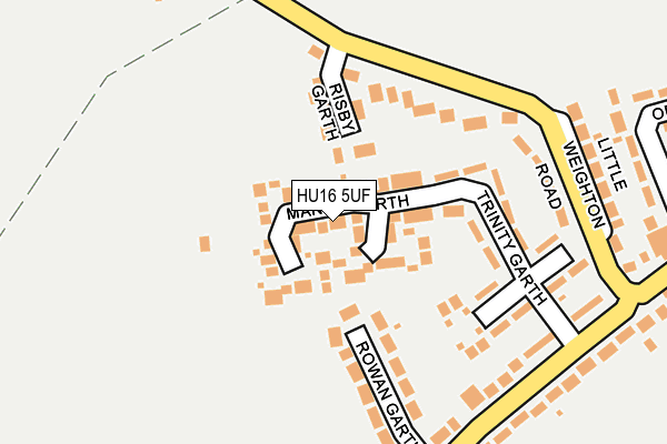 HU16 5UF map - OS OpenMap – Local (Ordnance Survey)